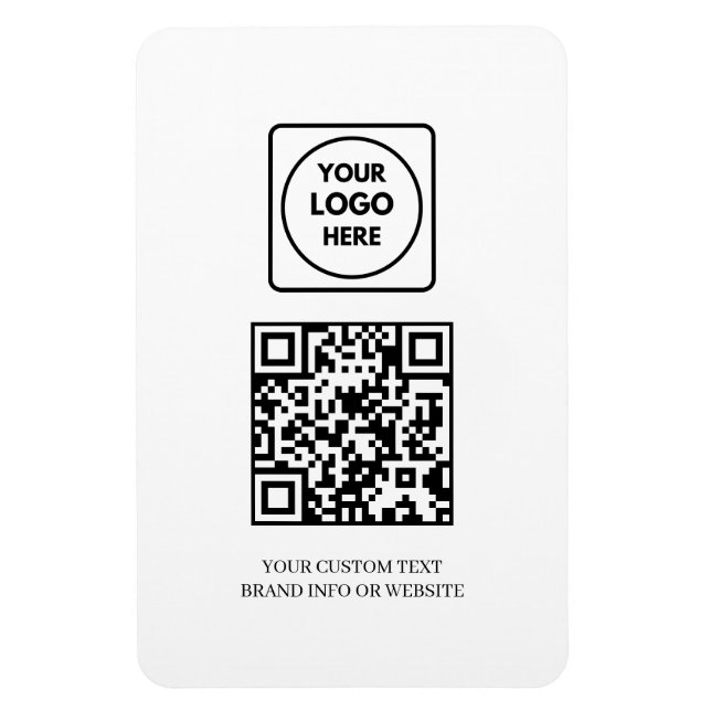 Ímã QR Branco | Logotipo Empresarial Simples Profissio (Vertical)