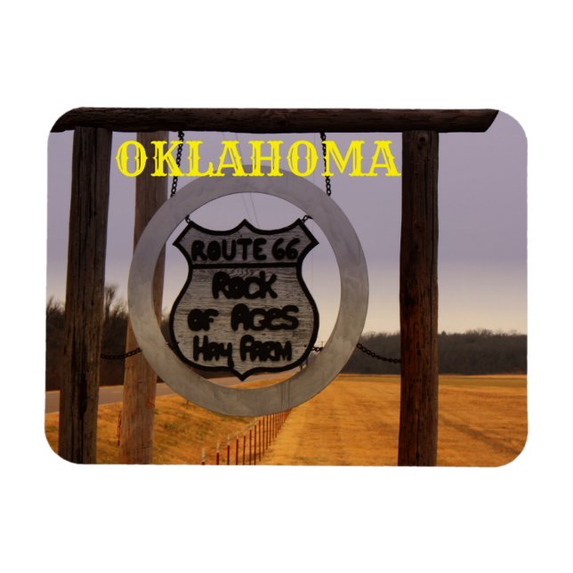 ÍMÃ quadrado da rota 66 de OKLAHOMA!!! (Horizontal)