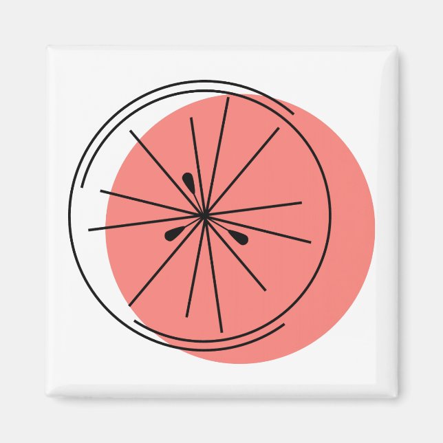 Imã Quadrado de íman rosa Citrus (Frente)