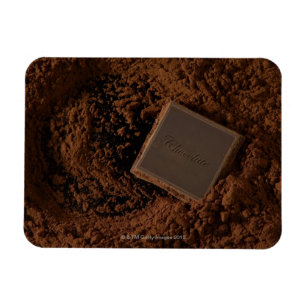 Ímã Quadrado do chocolate no pó do chocolate