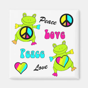 Imã Quadrado dos sapos da paz e do amor