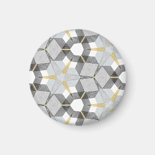Imã Quadrado hexágono colorido: caleidoscópio geométri