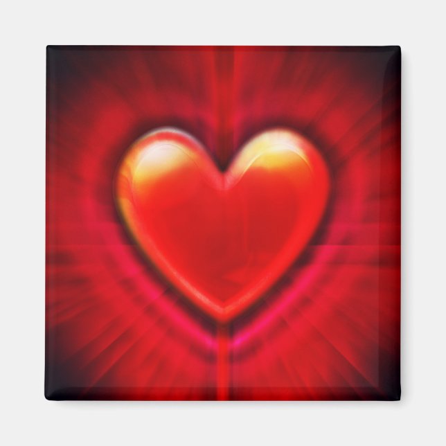 Imã Quadrado Personalizado Coração do gótico vermelho  (Frente)