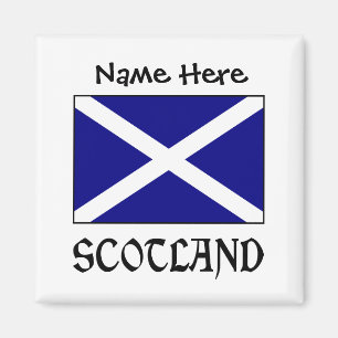 Imã Quadrado Personalizado Escócia e Bandeira Escocesa