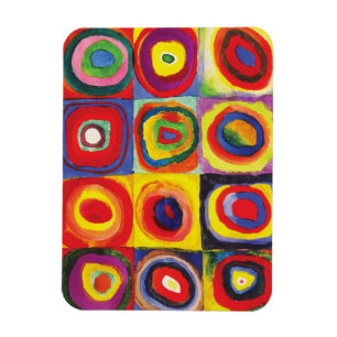 Ímã Quadrados Kandinsky com Círculos Concêntricos, 