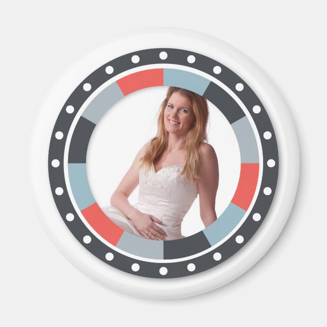 Imã Quadro 2 do Círculo Funky - Cinza e Vermelho em br (Frente)