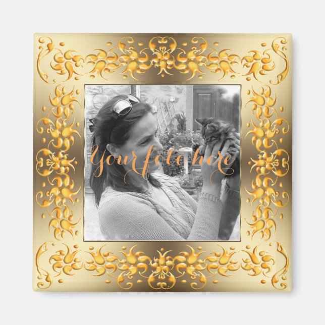 Imã Quadro barroco ouro. (Frente)