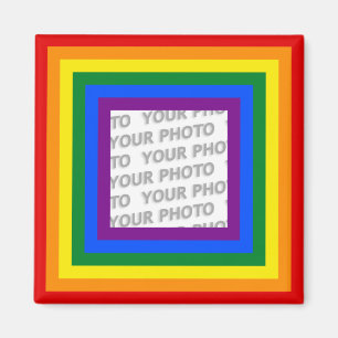 Imã QUADRO DA BANDEIRA DO ARCO-ÍRIS + sua sinal ou im