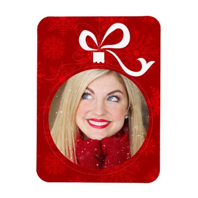 Ímã Quadro de Bola de Natal Personalizável (Vertical)