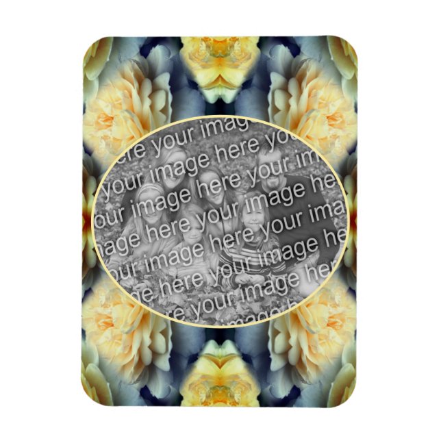 Ímã Quadro de Colírio de Rosa Amarelo Adicionar Sua Pr (Vertical)