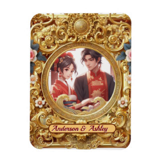 Ímã Quadro de esquadra chinês ouro Faux