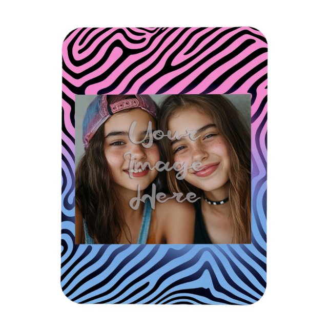 Ímã Quadro de Fotografia com Strike de Zebra com Gradi (Vertical)
