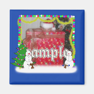 Imã Quadro de Fotografias da Família Snowman Holiday
