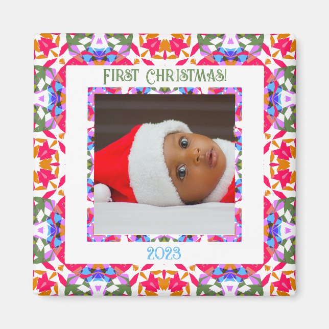 Imã Quadro de Fotografias de Natal Festivas Personaliz (Frente)