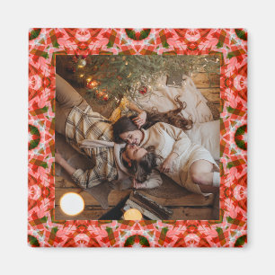 Imã Quadro de Fotos de Natal Feliz e Festivo