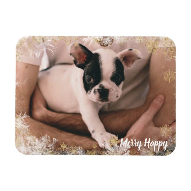 Ímã Quadro de Fotos Personalizadas Feliz da Feliz (Horizontal)