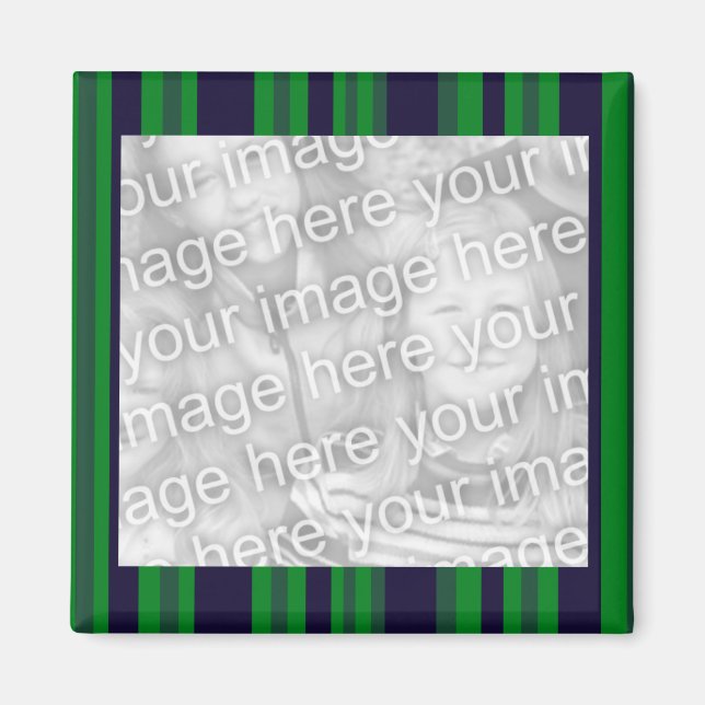 Imã Quadro de fotos verde e azul (Frente)