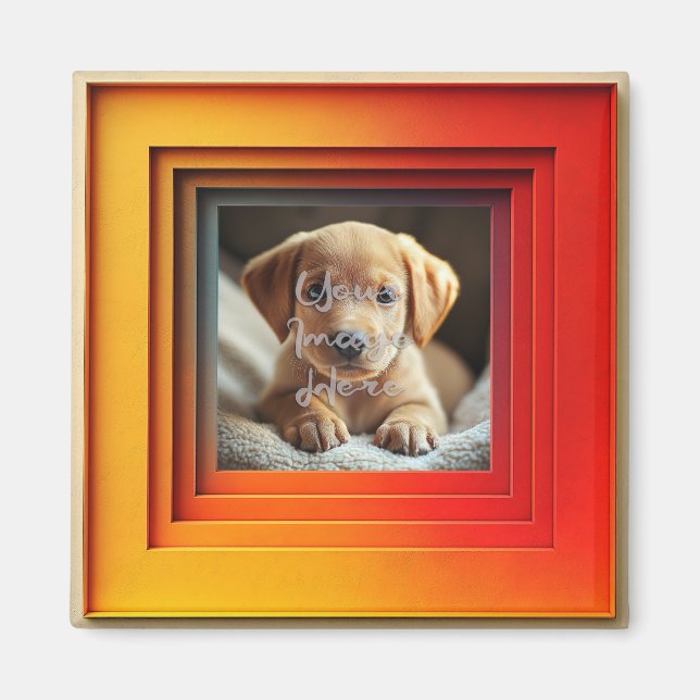 Imã Quadro de Gradação do Sunset Vermelho e Laranja Pe (Frente)