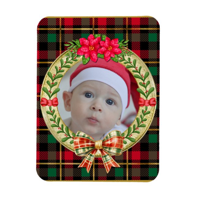 Ímã Quadro de imagem personalizado e coroa de Natal (Vertical)
