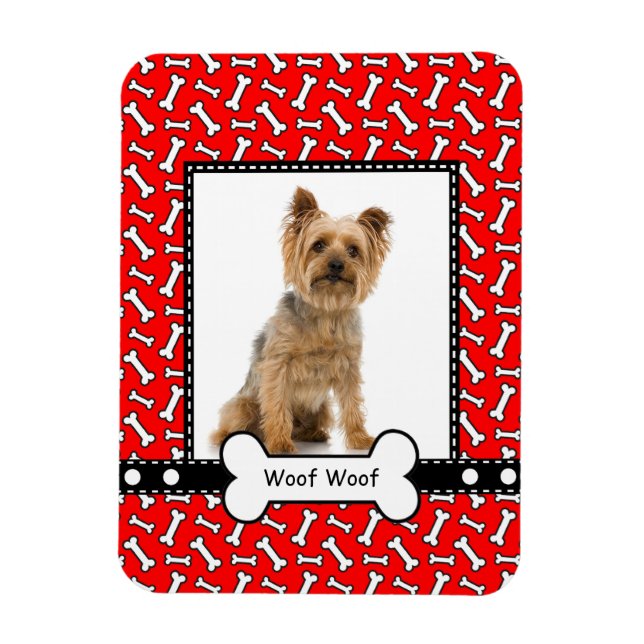 Ímã Quadro de Retrato Personalizado de Pupppy Cachorro (Vertical)