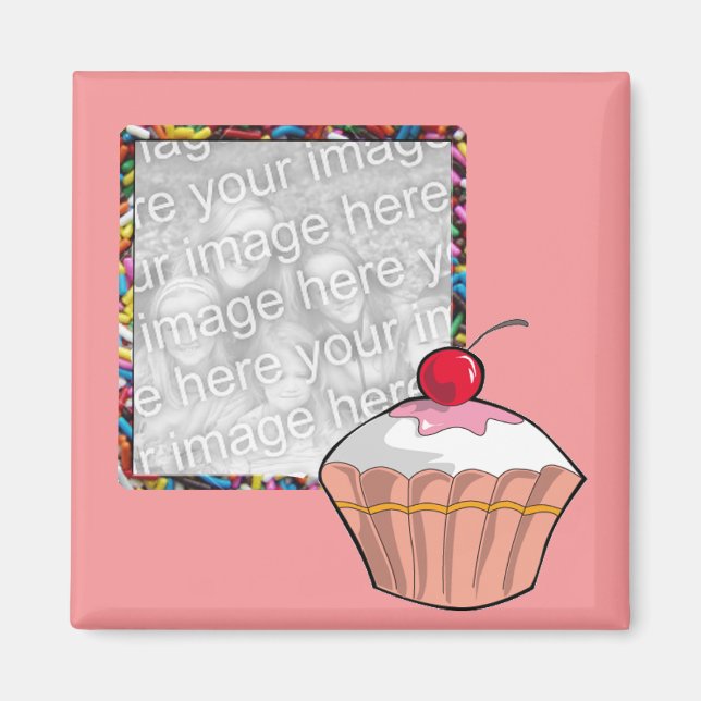Imã quadro do cupcake (Frente)