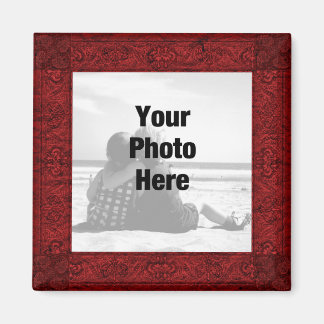Imã Quadro do Magnet de Fotografias Vermelho do Orname