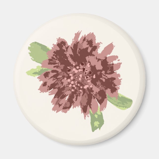 Imã Quadro dos Daisies Vermelhos. (Frente)