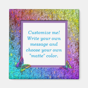 Imã [Quadro floral do arco-íris] w/Butterflies