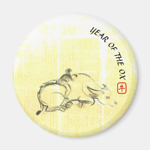 Imã Quadro original Água Búfalo Criança Ox Ano RRM