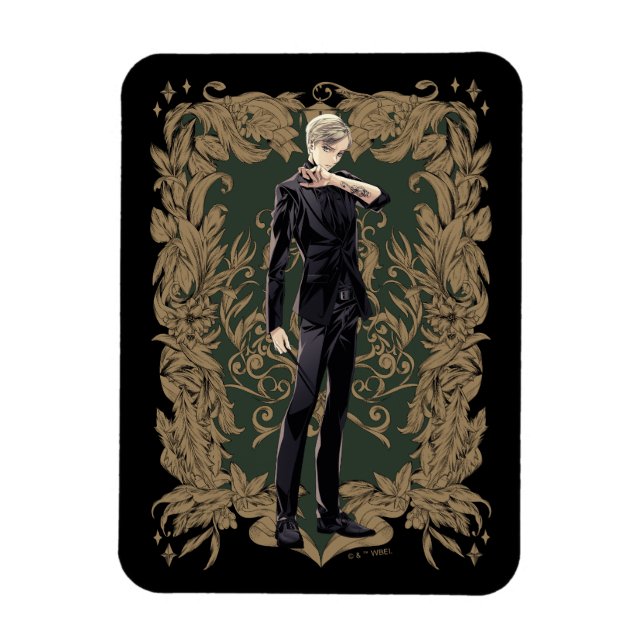 Ímã Quadro Ornado do Anime Draco Malfoy (Vertical)