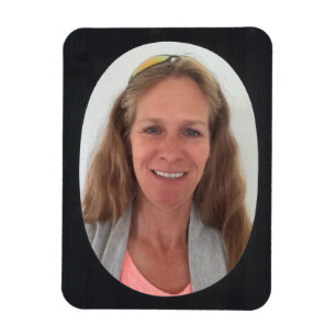 Ímã Quadro oval preto da foto