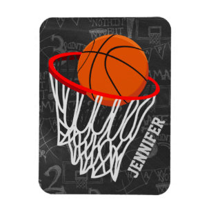 Ímã Quadro Personalizado de Basquete e Hoop