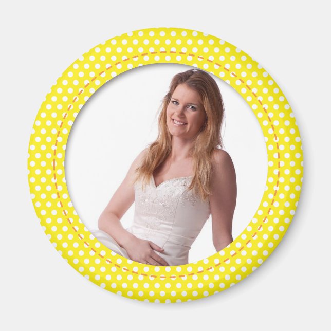 Imã Quadro Polkadot em amarelo (Frente)