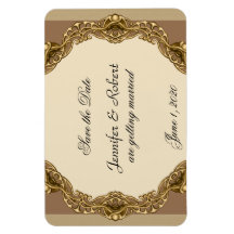 Quadro vitoriano no casamento Dourado Salve a data