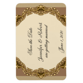 Ímã Quadro vitoriano no casamento Dourado Salve a data