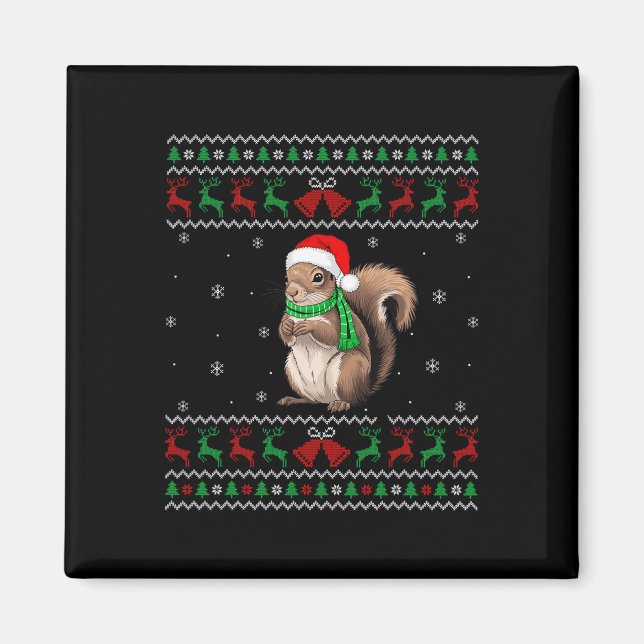 Imã Quadrrel Natal Pajama Santa Hat Holiday Cheque (Frente)