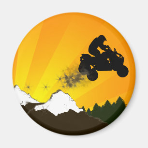 Imã quads. pôr do sol laranja.