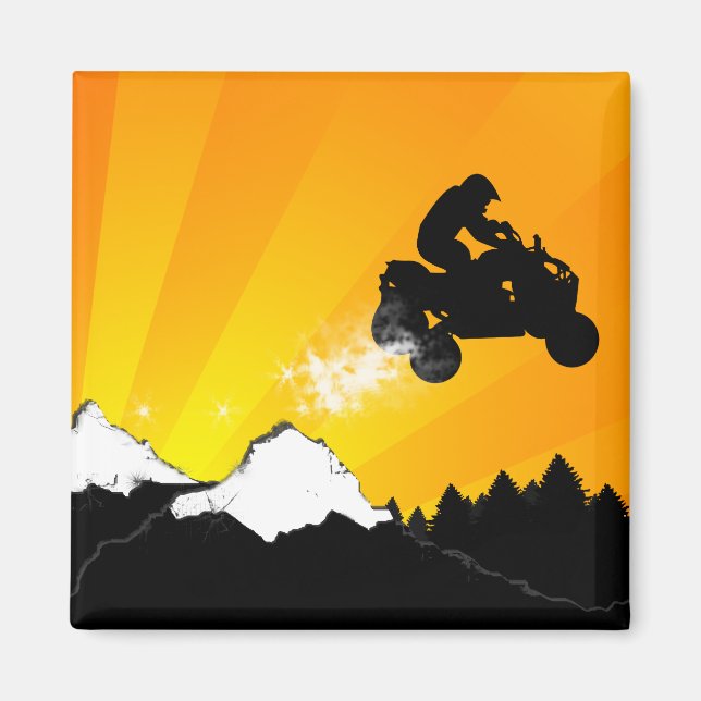 Imã quads. pôr do sol laranja. (Frente)