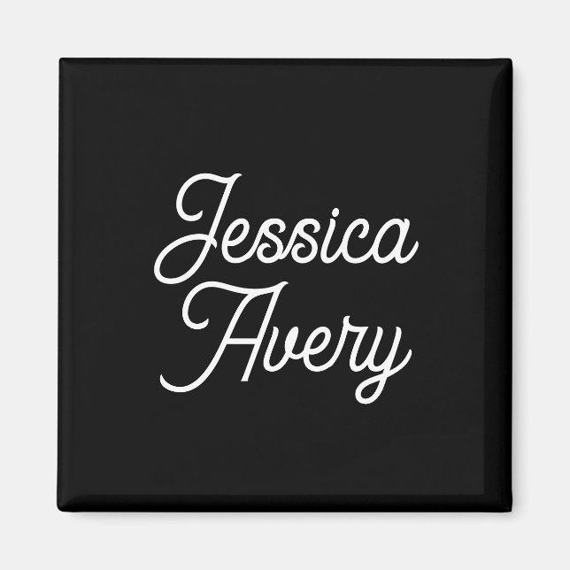 Imã Qualquer Nome | Script Vintage Editável Estilado a (Frente)