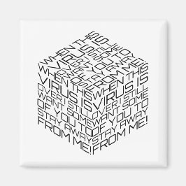 Imã Quando Esse Vírus Acabar Cubo de Texto Preto