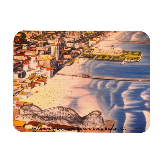 Ímã Quando Long Beach, CA Era Dourada (Horizontal)