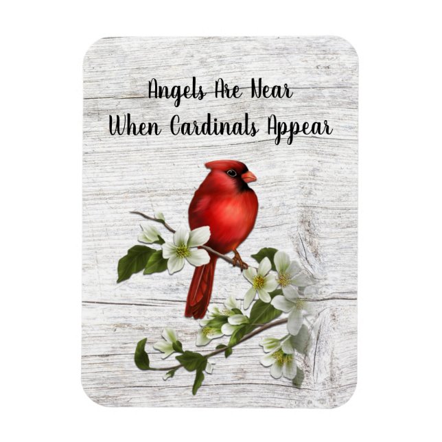 Ímã Quando os anjos estão próximos, os cardinais apare (Vertical)