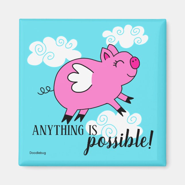 Imã Quando os porcos voam com o ímã (Frente)