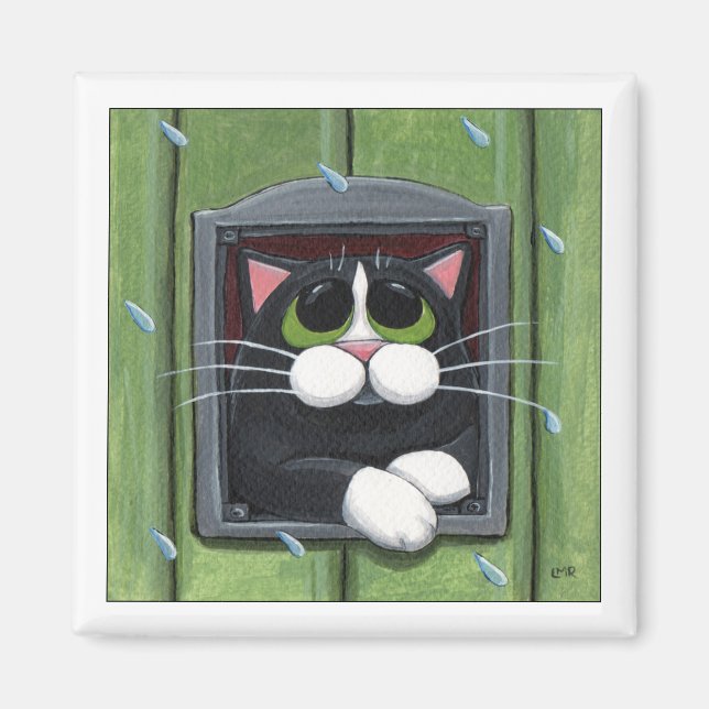 Imã Quando Parará? - Magnet Gato (Frente)