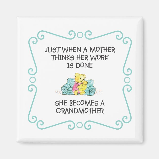 Imã Quando Uma Mãe Pensar - Avó Magnet (Frente)