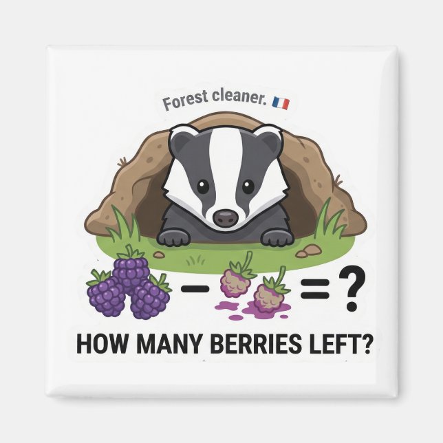 Imã Quantas Frutas? Texugo França Matemática Subtração (Frente)