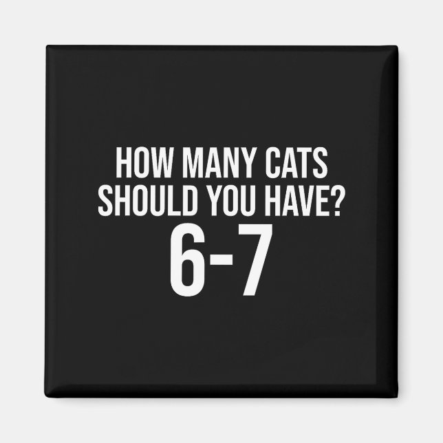 Imã Quantos Gatos Você Deve Ter 6-7 Engraçado 67 Meme  (Frente)