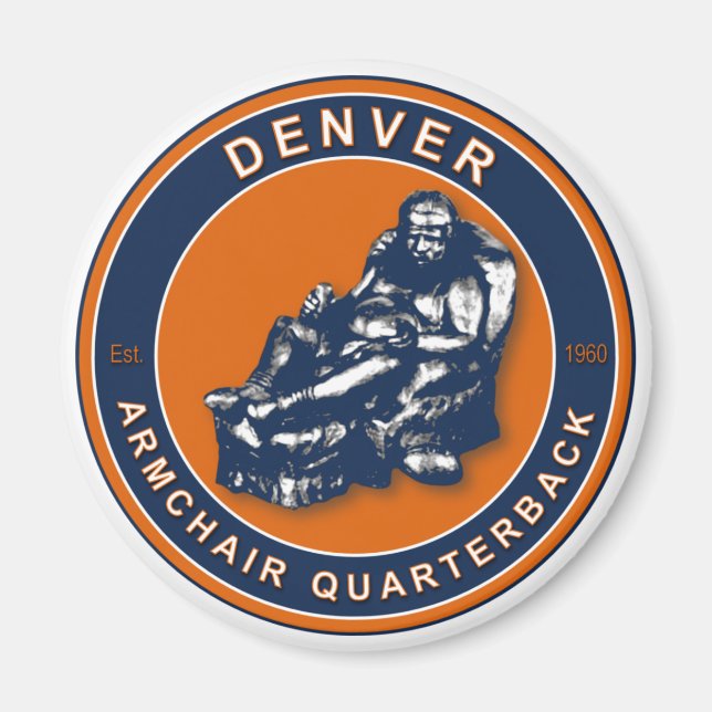 Imã Quarterback de Caça-Armadas - Futebol de Denver (Frente)