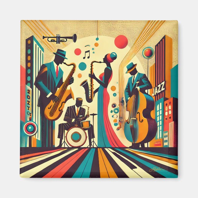 Imã Quarteto da Era do Jazz de Meados do Século (Frente)
