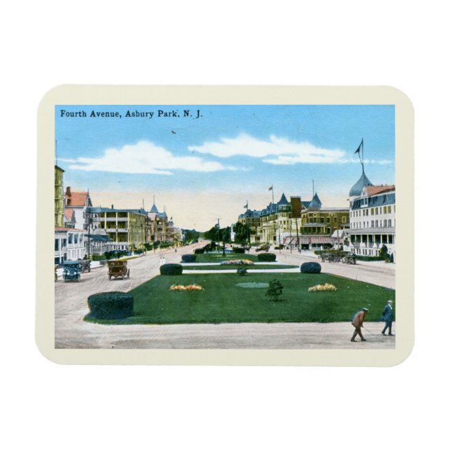 Ímã Quarto Ave, Asbury Park NJ Vintage Style (Horizontal)